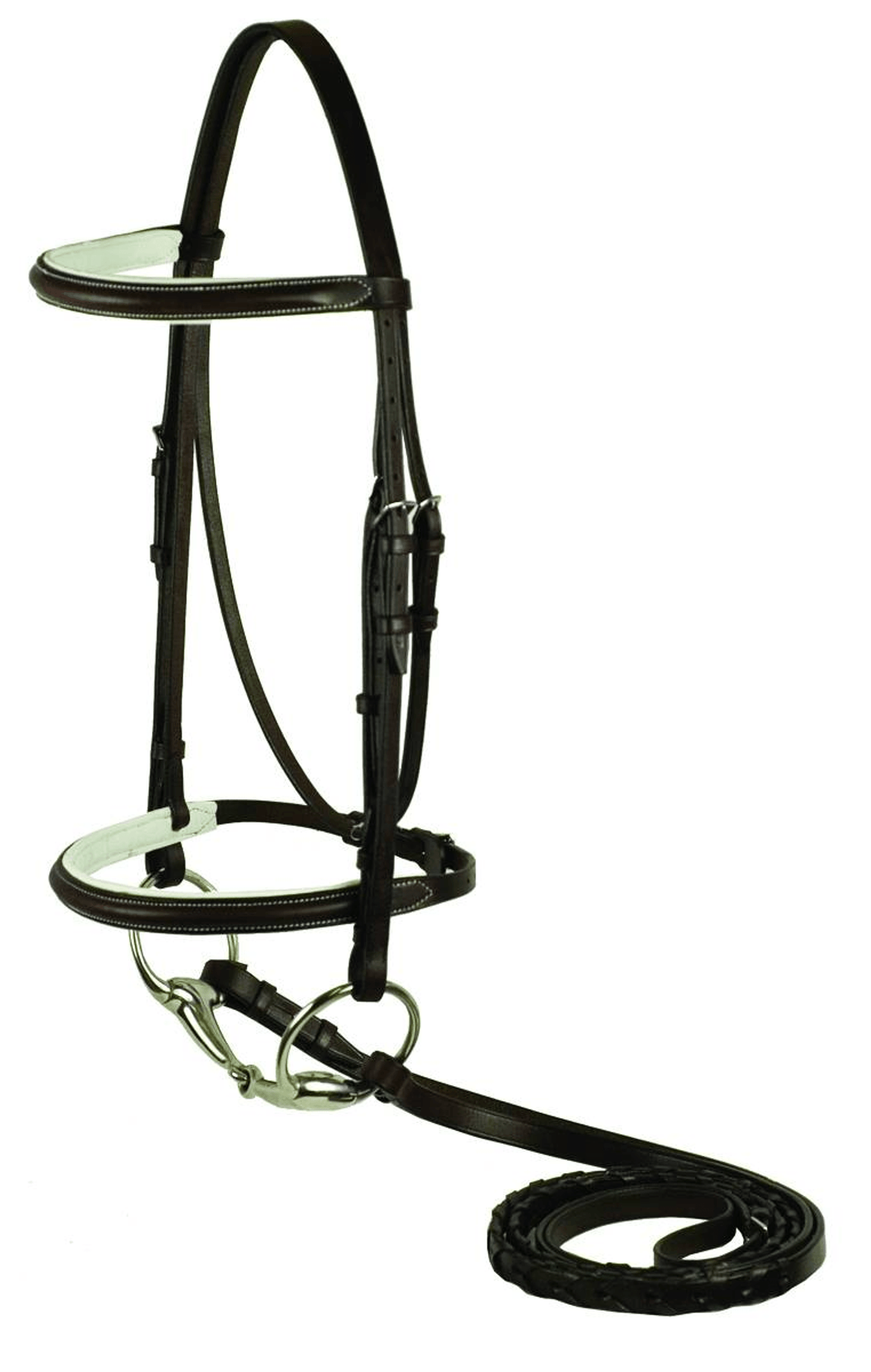 Gatsby Plain Raised Padded Bridle with White Stitching-0