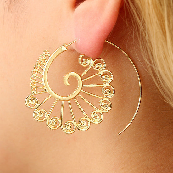 The Gilded Crest Hoops
