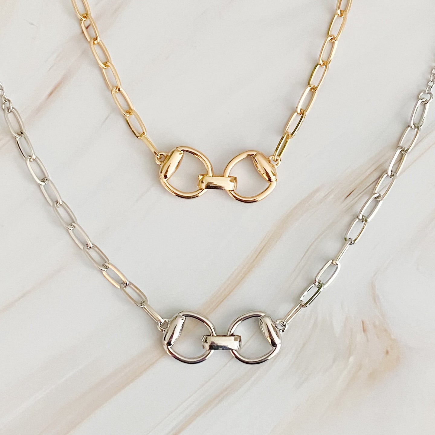 Equestrian Pendant Chain Necklace-0