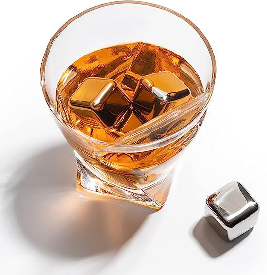 The Wine Savant Luxurious Cigar Glasses - Whiskey glass with Cigar Holder - Set of 2, 10oz Cigar Holder Whiskey Glasses, Tongs, 8 Cube Chilling Rocks Stones - Set in Premium Wood Box Gift for Any Bar-1
