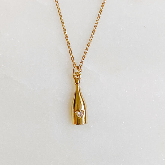 Golden Champagne Pendant Necklace-0