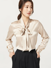 The Silk Champagne Blouse