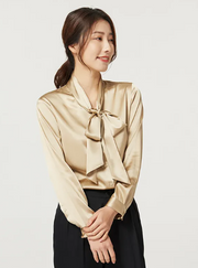 The Silk Champagne Blouse