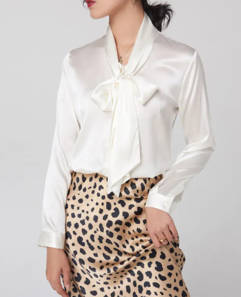 The Silk Champagne Blouse