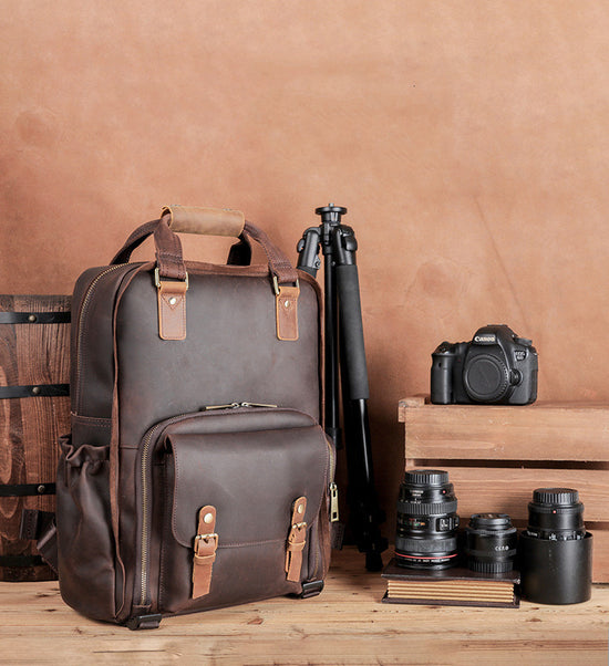 Photo Finish Leather Backpack
