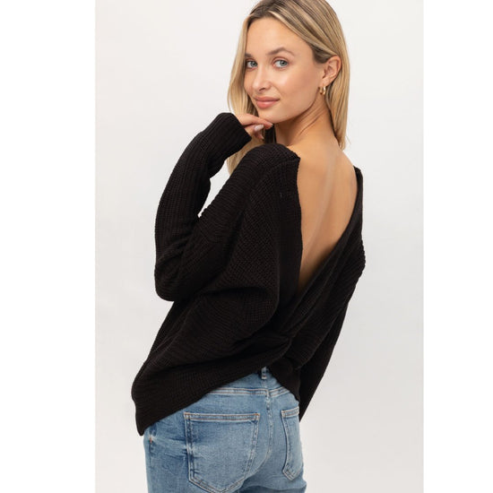 Twisted Back Sweater-0