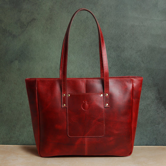 Handmade Everyday Leather Tote Bag – Full-Grain Leather for Women & Work-1