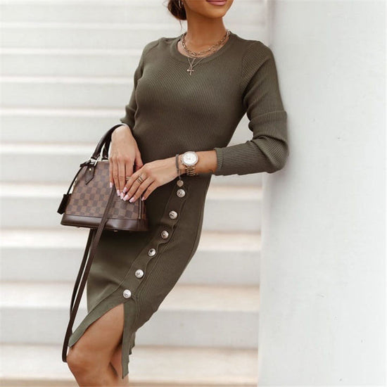 The Side Button Dress