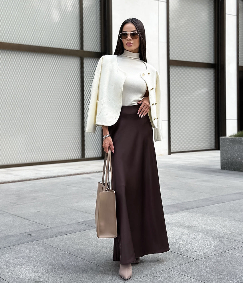 Sorrel Satin Skirt