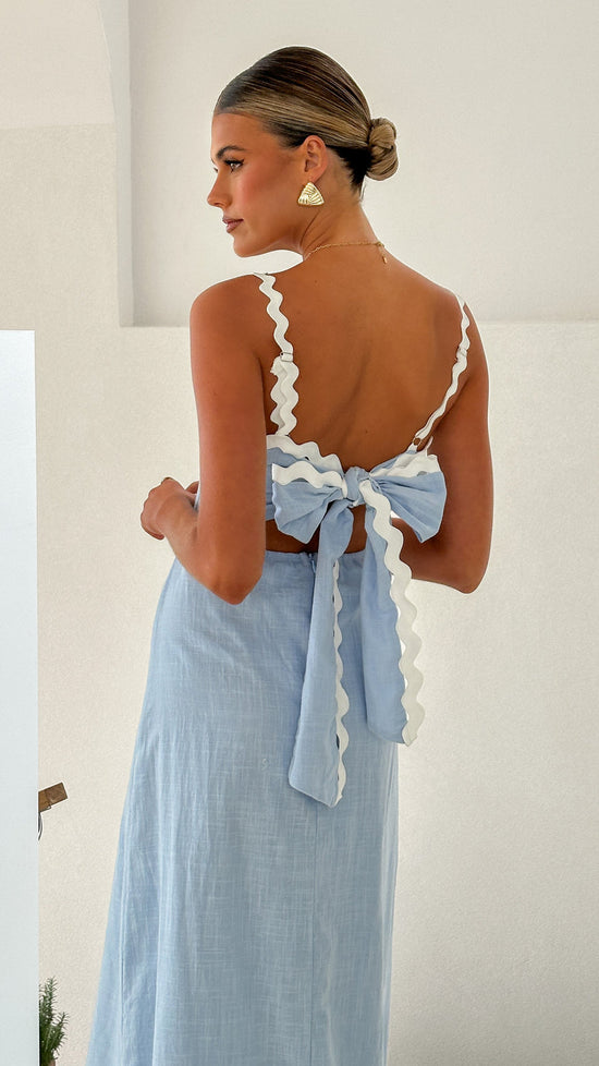 Blue Linen Dress | Maxi Dress | Linen Dress | Linen Clothing | 100% Organic Linen-4