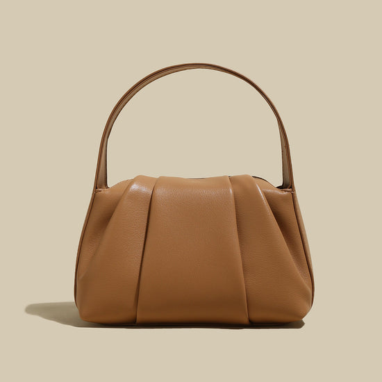 Ruched Leather Handbag-0